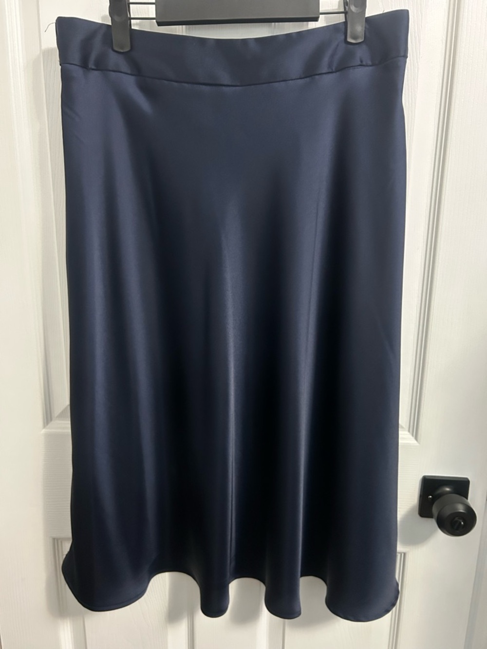 A NEW DAY Navy Satin A-Line Women's Skirt